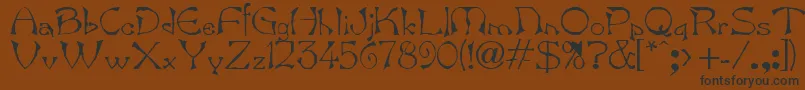 Bard.Kz-Schriftart – Schwarze Schriften auf braunem Hintergrund