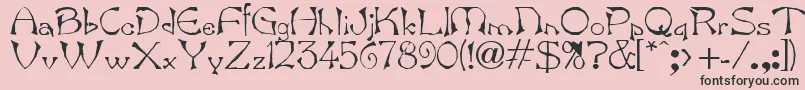 Bard.Kz-Schriftart – Schwarze Schriften auf rosa Hintergrund