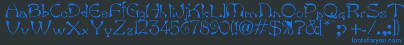 Bard.Kz-fontti – siniset fontit mustalla taustalla