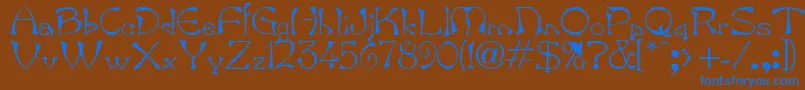 Шрифт Bard.Kz – синие шрифты на коричневом фоне