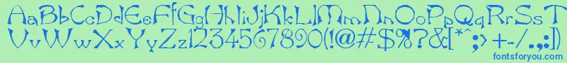 Bard.Kz-fontti – siniset fontit vihreällä taustalla