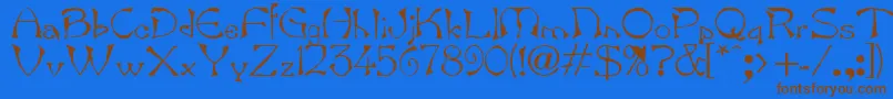 Fonte Bard.Kz – fontes marrons em um fundo azul