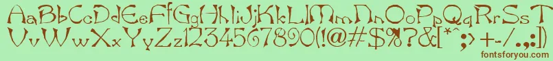 Bard.Kz-Schriftart – Braune Schriften auf grünem Hintergrund