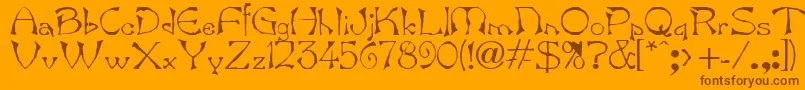 Bard.Kz Font – Brown Fonts on Orange Background