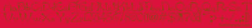 Bard.Kz-Schriftart – Braune Schriften auf rotem Hintergrund