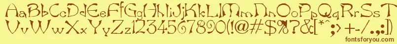 Bard.Kz Font – Brown Fonts on Yellow Background