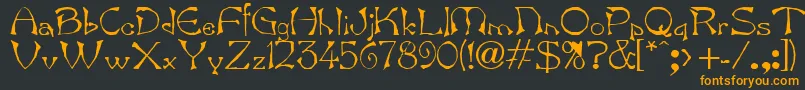 Bard.Kz-Schriftart – Orangefarbene Schriften auf schwarzem Hintergrund