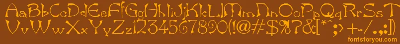 Bard.Kz Font – Orange Fonts on Brown Background