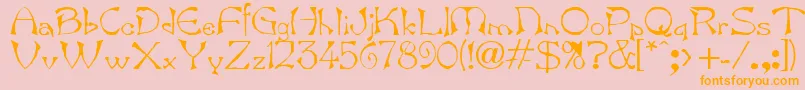 Bard.Kz-Schriftart – Orangefarbene Schriften auf rosa Hintergrund