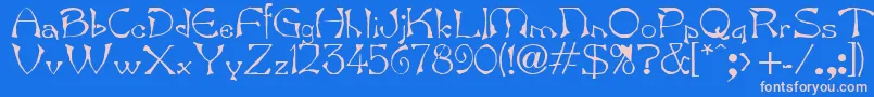 フォントBard.Kz – ピンクの文字、青い背景