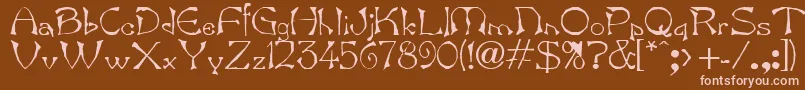 Bard.Kz Font – Pink Fonts on Brown Background