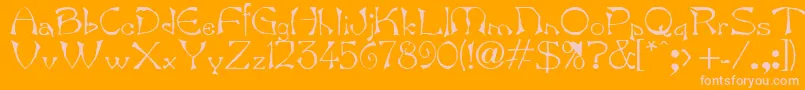 Bard.Kz Font – Pink Fonts on Orange Background