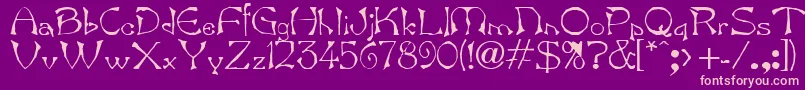 Bard.Kz-Schriftart – Rosa Schriften auf violettem Hintergrund