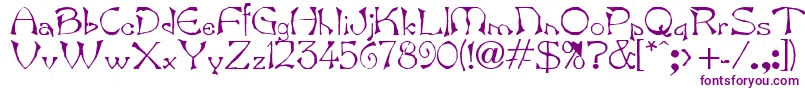 フォントBard.Kz – 白い背景に紫のフォント
