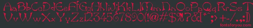 フォントBard.Kz – 黒い背景に赤い文字