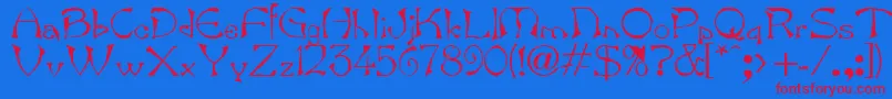 Bard.Kz-Schriftart – Rote Schriften auf blauem Hintergrund