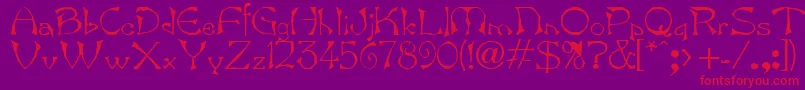 Bard.Kz Font – Red Fonts on Purple Background