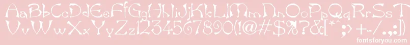 Bard.Kz-fontti – valkoiset fontit vaaleanpunaisella taustalla