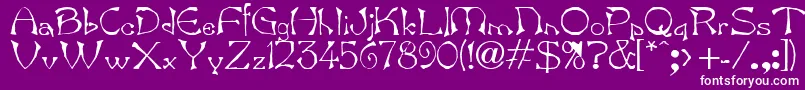 Bard.Kz-Schriftart – Weiße Schriften auf violettem Hintergrund