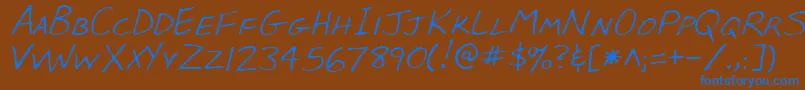 LeeRegular Font – Blue Fonts on Brown Background