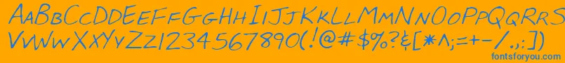 LeeRegular Font – Blue Fonts on Orange Background