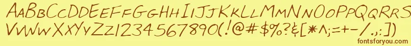 LeeRegular Font – Brown Fonts on Yellow Background