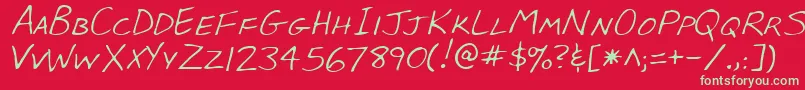 LeeRegular Font – Green Fonts on Red Background