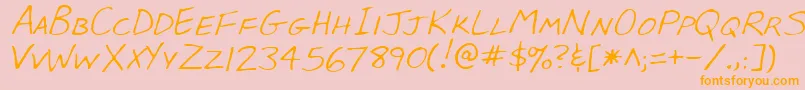 LeeRegular-Schriftart – Orangefarbene Schriften auf rosa Hintergrund