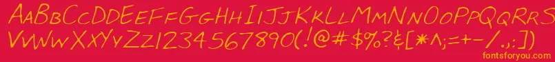 LeeRegular Font – Orange Fonts on Red Background