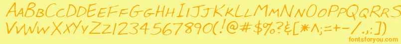 LeeRegular Font – Orange Fonts on Yellow Background