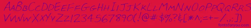 LeeRegular Font – Purple Fonts on Red Background