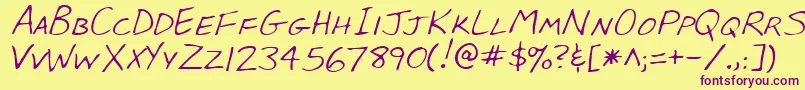 LeeRegular Font – Purple Fonts on Yellow Background