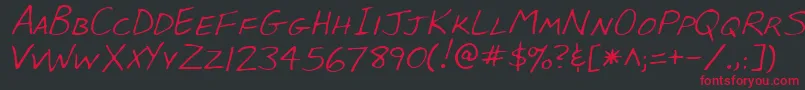LeeRegular Font – Red Fonts on Black Background