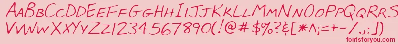 LeeRegular Font – Red Fonts on Pink Background