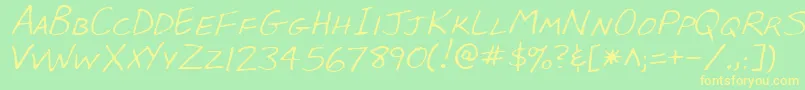 LeeRegular Font – Yellow Fonts on Green Background