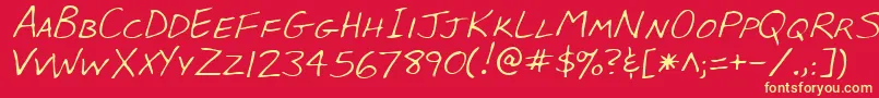 LeeRegular Font – Yellow Fonts on Red Background