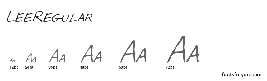 LeeRegular Font Sizes