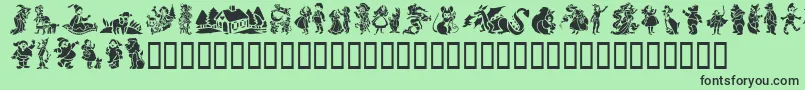 GeStorybookTales Font – Black Fonts on Green Background