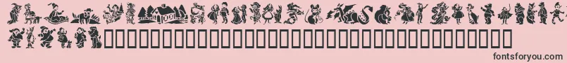 GeStorybookTales-fontti – mustat fontit vaaleanpunaisella taustalla