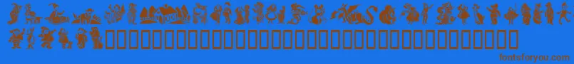 GeStorybookTales Font – Brown Fonts on Blue Background