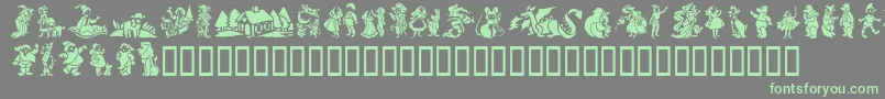 GeStorybookTales-fontti – vihreät fontit harmaalla taustalla