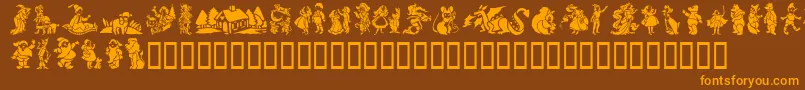 GeStorybookTales Font – Orange Fonts on Brown Background