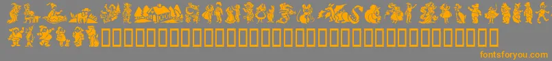 GeStorybookTales Font – Orange Fonts on Gray Background