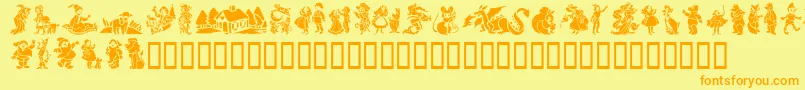 GeStorybookTales Font – Orange Fonts on Yellow Background