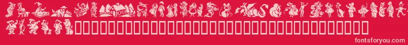 GeStorybookTales Font – Pink Fonts on Red Background
