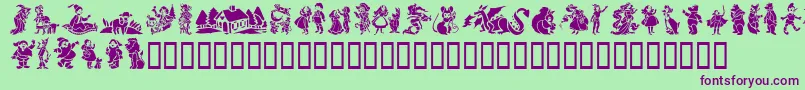 GeStorybookTales Font – Purple Fonts on Green Background