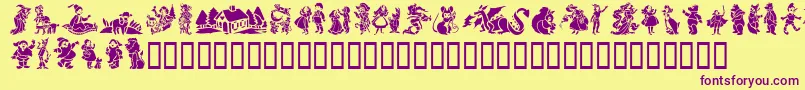 GeStorybookTales Font – Purple Fonts on Yellow Background