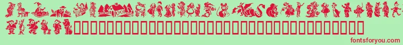 GeStorybookTales Font – Red Fonts on Green Background