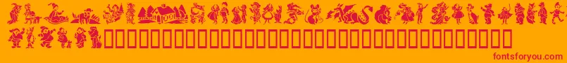 フォントGeStorybookTales – オレンジの背景に赤い文字