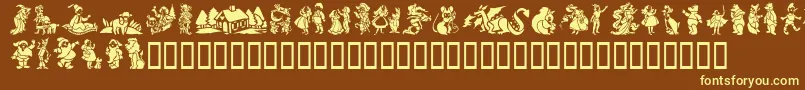 フォントGeStorybookTales – 黄色のフォント、茶色の背景